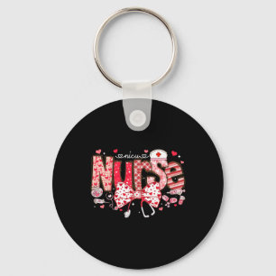Nicu Nurse Stethoscope Coquette Bow Heart Valentin Keychain