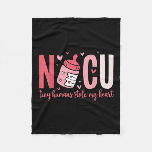 Nicu Nurse Tiny Humans Stole My Heart Valentines Fleece Blanket