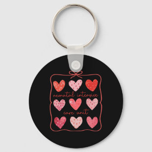 Nicu Nurse Valentines Day Boho Heart Love Neonatal Keychain