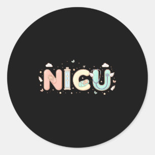 Nicu Nurse Valentine's Day Heart Stethoscope Scrub Classic Round Sticker