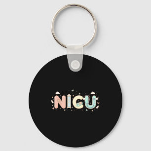 Nicu Nurse Valentine's Day Heart Stethoscope Scrub Keychain