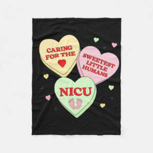 Nicu Nurse Valentine's Heart Candy Doctor Rn Icu E Fleece Blanket