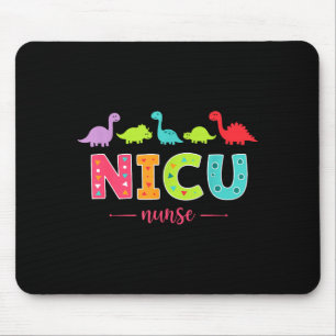 Nicu Nurse With Cute Dinosaurs Pediatric For Women Mouse Pad