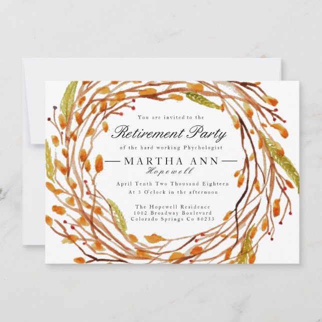 Nid d'automne | Invitation de retraite aquarelle (Devant)