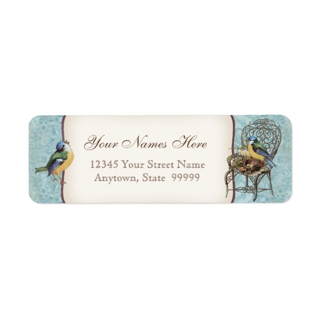 Nid d'oiseaux vintages en chaise, Faire-part de ma (Devant)