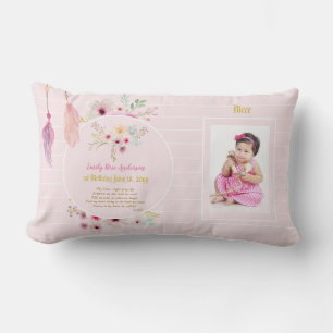 Niece 1st Birthday PHOTO and POEM Gift Lumbar Pillow