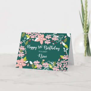 Niece 31st Birthday Green Flowers Card