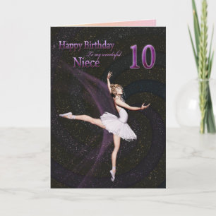 Niece age 10, a ballerina birthday card
