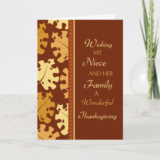 Niece and Family Happy Thanksgiving Card (Front)