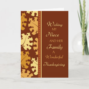 Niece and Family Happy Thanksgiving Card