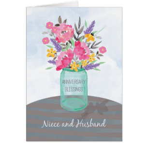 Niece and Husband Anniversary Blessings Jar Vase