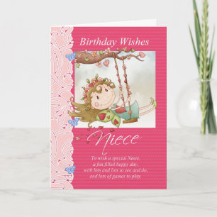 niece anniversaire voeux carte de voeux avec fairy