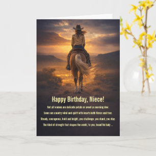 Niece Birthday Country Western Cowgirl and Horse Card