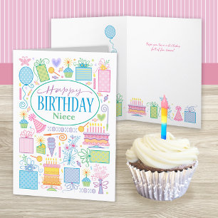 Niece Birthday Icons Card