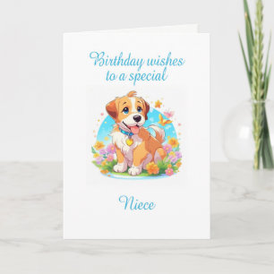 Niece Birthday Puppy Dog  Card