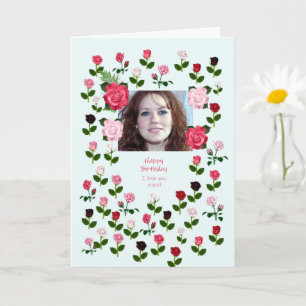 Niece, Birthday, Roses Card