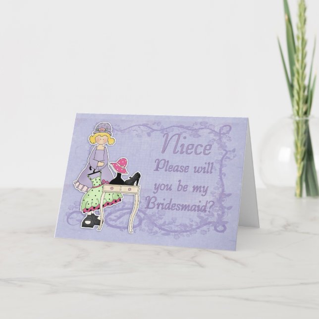 Niece Bridesmaid - Will You Be My Bridesmaid? Invitation (Front)