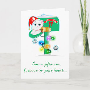 Niece: Christmas Kitten in Mailbox Holiday Card