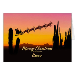 Niece Christmas Santa Over Desert