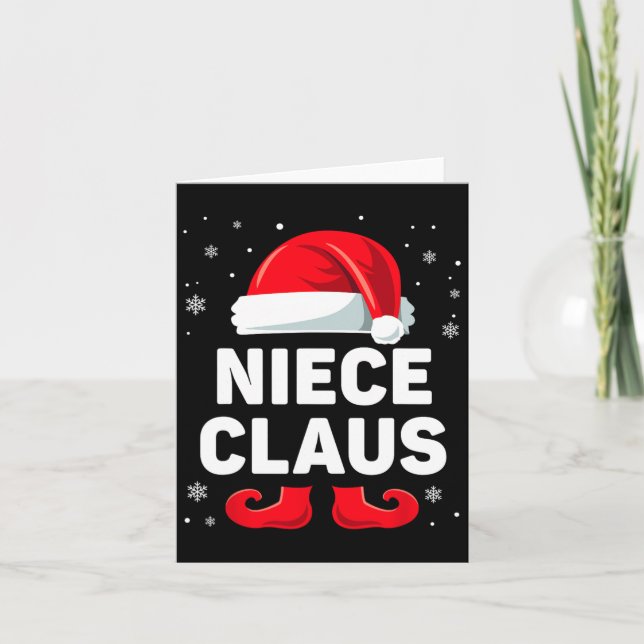 Niece Claus Christmas Matching Family Group Funny  Card (Front)