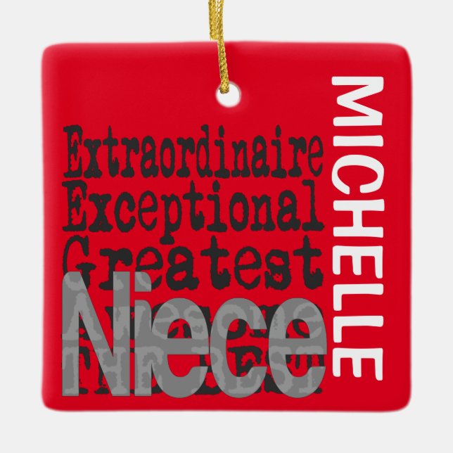 Niece Extraordinaire CUSTOM Ceramic Ornament (Front)