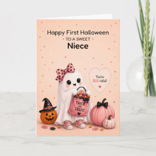 Niece First Halloween Cute Ghost Card