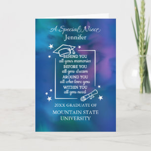 Niece Graduation Personalize Name and School  Card