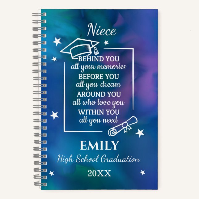 Niece Graduation Personalized Name Year Notebook (Front)