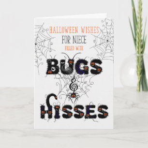 Niece Halloween Bugs and Hisses Card