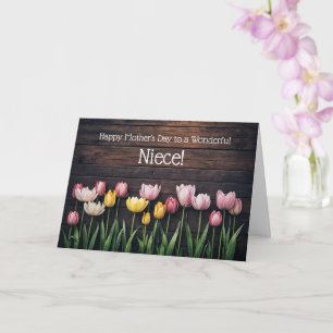Niece Happy Mothers Day with Pretty Country Tulips Card