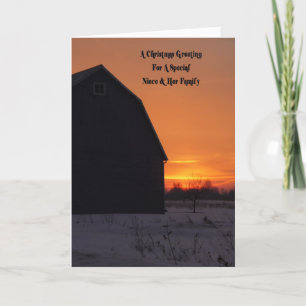 Niece & Her Family Country Morning Christmas Holiday Card