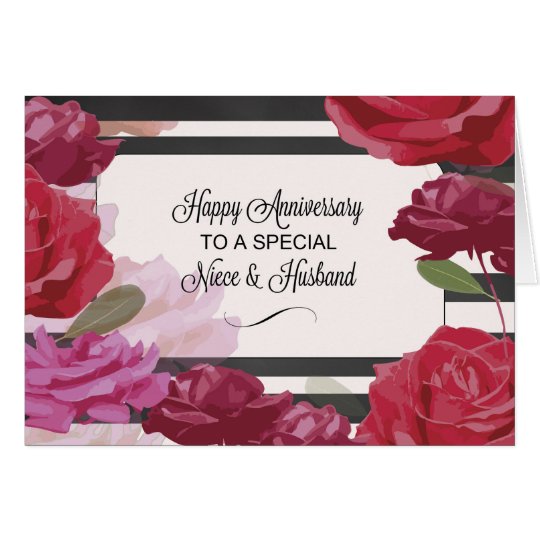  Niece  Husband Wedding  Anniversary  Rose Card Zazzle ca