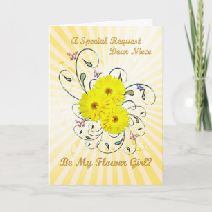 Nièce, invitation de demoiselle d'honneur, fleurs