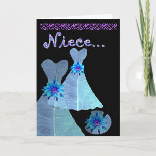 NIECE - Junior Bridesmaid Invitation BLUE Gown