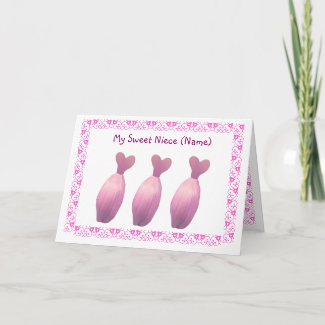 NIECE - Junior Bridesmaid Invite  - PINK Gowns (Front)