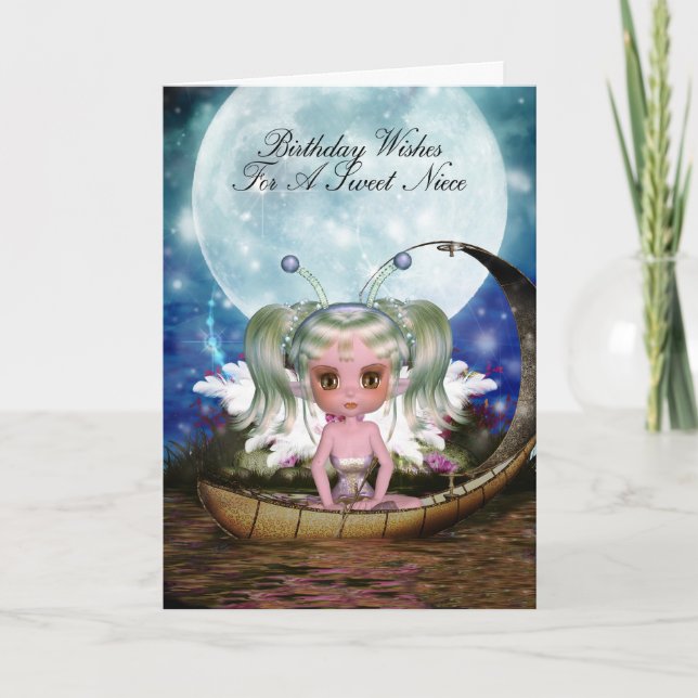 Niece Magical Water Fairy Birthday Card (Front)