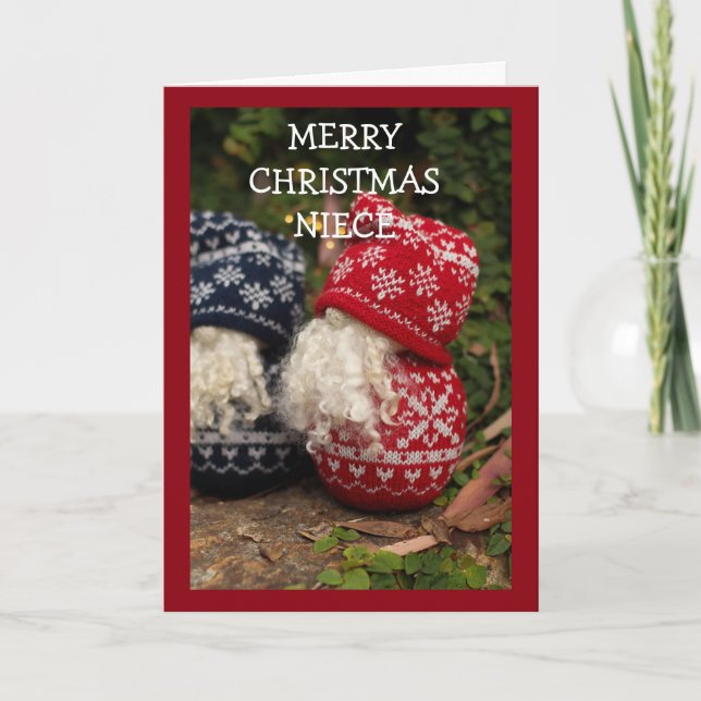 **NIECE** MERRY CHRISTMAS FROM GNOME HOLIDAY CARD (Front)