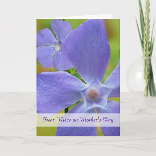 Niece Mother's Day with Flowering Vinca Vine Card (Front)