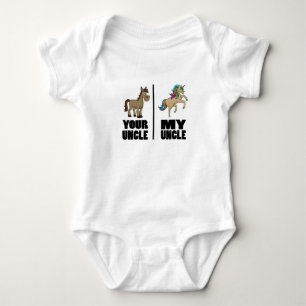 Niece Nephew Uncle Funny Horse Your Uncle My Uncle Baby Bodysuit