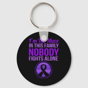 Niece Nobody Fights Alone Alzheimer's Awareness Keychain