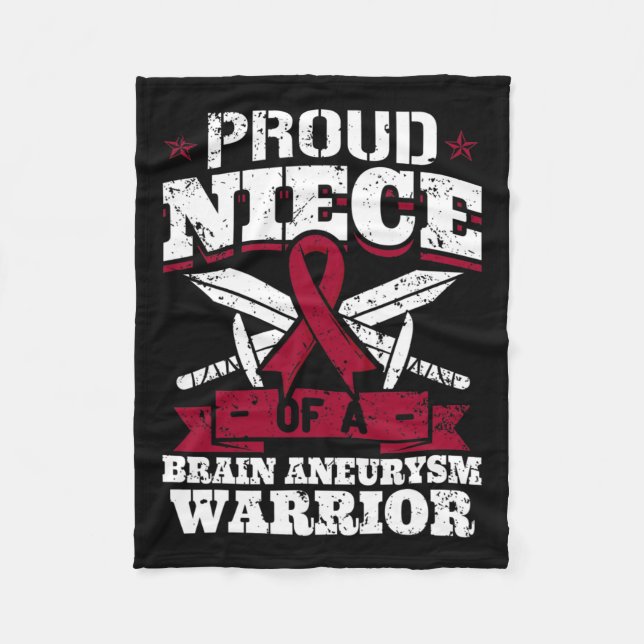 Niece Of A Brain Aneurysm Warrior Awareness Ribbon Fleece Blanket (Front)