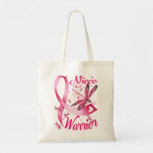 Niece Of A Warrior Dragonfly Breast Cancer Tote Bag