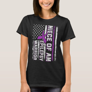 Niece of a Warrior Epilepsy Purple Ribbon Support T-Shirt