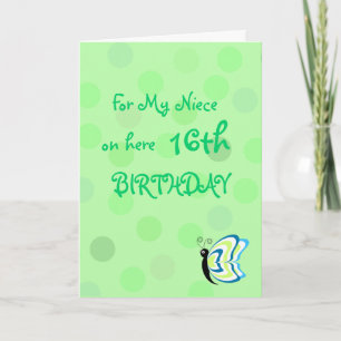 Niece Polka Dot Butterfly Birthday Card