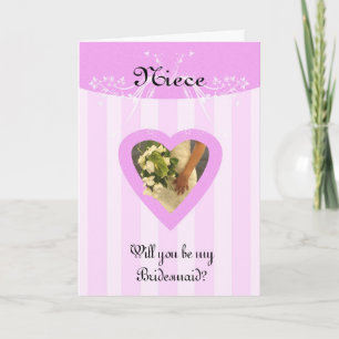 Niece Will you be my Bridesmaid Stylish and Classy Invitation
