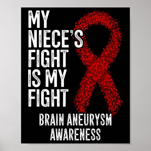 Niece's Fight Is My Fight Brain Aneurysm Awareness Poster (Front)