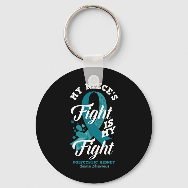 Niece's Fight Is My Fight Polycystic Kidney Diseas Keychain (Front)
