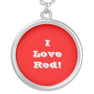 Niecklace I Love Red Silver Plated Necklace