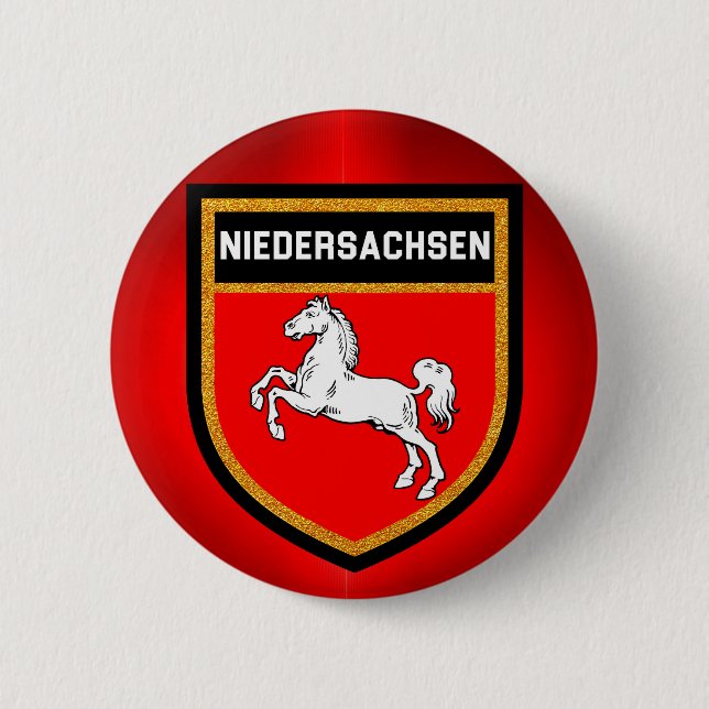 Niedersachsen Flag 2 Inch Round Button (Front)