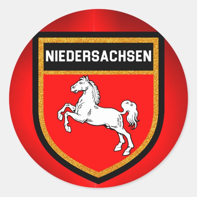Niedersachsen Flag Classic Round Sticker (Front)